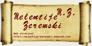 Melentije Zeremski vizit kartica